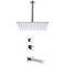 Thermostatic Tub and Shower Faucet Set with Ceiling Rain Shower Head